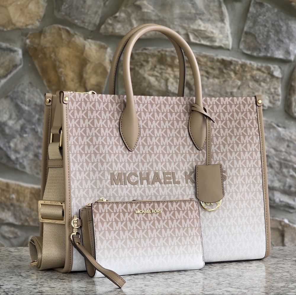 Michael Kors Mirella Ombre Logo MD Tote SET